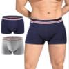 Carer Washable Men's Incontinence Underwear Reusable Leak Proof Boxer Briefs with Front Absorbency Area Waterproof for Light Bladder Leakage Protection Cotton 2 Pack (Blue/Gray, X-Large) view 1