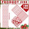 100Pcs Christmas Straws Pink Xmas Tree Santa Paper Straws Xmas Winter Holiday Disposable Drinking Straws for Beverages Cocktail Decorations view 2