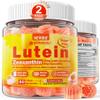 2 Pack Lutein and Zeaxanthin Supplements Gummies (25mg) Vitamins A, C, E, Bilberry, Astaxanthin - Coconut Oil for Better Absorption - for Adults & Teens Vision, Eye, Brain, Skin - Vegan, Sugar Free view 1
