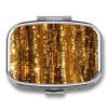 Gold Sequin Sparkle Pill Box Cute Square Pill Case Portable Medicine Tablet Vitamin Holder Organizer for Purse Pocket view 1
