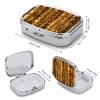 Gold Sequin Sparkle Pill Box Cute Square Pill Case Portable Medicine Tablet Vitamin Holder Organizer for Purse Pocket view 2