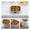 Gold Sequin Sparkle Pill Box Cute Square Pill Case Portable Medicine Tablet Vitamin Holder Organizer for Purse Pocket view 4
