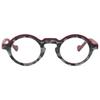 KOOSUFA Round Camouflage Glasses Blue Light Blocking Womens Mens Spring Hinge Stylish Decorative Glasses for Computer Working Gaming, 1x Wine red view 1
