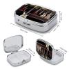 Guitar Bass Music Musical Instruments Pill Box Cute Square Pill Case Portable Medicine Tablet Vitamin Holder Organizer for Purse Pocket view 2