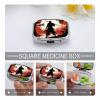 Samurai Square Pill Box Travel Portable Pill Case 2 Compartment Medicine Metal Tablet Vitamin Holder Organizer for Purse Pocket view 4