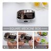 Guitar Bass Music Musical Instruments Pill Box Cute Square Pill Case Portable Medicine Tablet Vitamin Holder Organizer for Purse Pocket view 4
