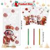 DERAYEE 120PCS Christmas Cellophane Treat Bags, Small Xmas Plastic Gift Bags Clear Cello Goodies Candy Bags with Twist Ties for Christmas Party Favors view 2