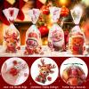 DERAYEE 120PCS Christmas Cellophane Treat Bags, Small Xmas Plastic Gift Bags Clear Cello Goodies Candy Bags with Twist Ties for Christmas Party Favors view 3