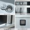 Freestanding Commercial Sink, Cabinet Stainless Steel Sink, Utility Handwashing Station, Capacity Storage Outdoor Sink for Outdoor Restaurant Laundry Room view 4