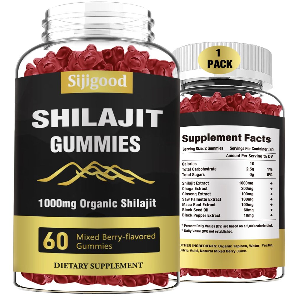 2 Packs Shilajit Gummies with 85+ Trace Minerals Supplement, Shilajit for Men & Women - 120 Mixed Berry Flavored Gummies