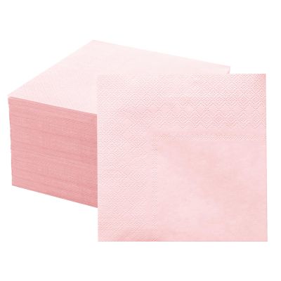 100 Pieces 2-ply Light Pink Napkin Disposable Cocktail Napkins Beverage Napkins Dessert Napkins Paper Napkins for Dinner Wedding Birthday Party Bridal Anniversary Reception Event (Pink)