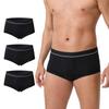 ShieldEase Washable Incontinence Underwear for Men - Cotton Leakproof Briefs with Fly, Front & Rear Urinary Leak Proof Panties, 150ml Absorbency (3 Pack, Black, L) view 1