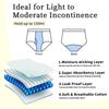 ShieldEase Washable Incontinence Underwear for Men - Cotton Leakproof Briefs with Fly, Front & Rear Urinary Leak Proof Panties, 150ml Absorbency (3 Pack, Black, L) view 2