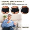 ShieldEase Washable Incontinence Underwear for Men - Cotton Leakproof Briefs with Fly, Front & Rear Urinary Leak Proof Panties, 150ml Absorbency (3 Pack, Black, L) view 4