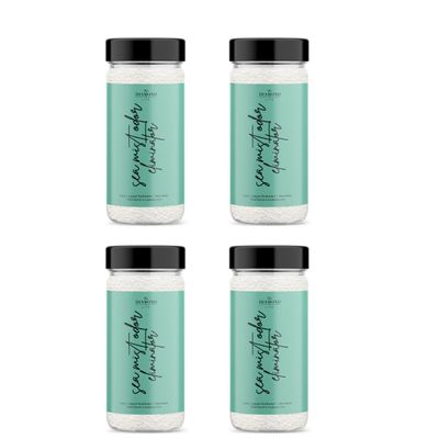 The Diamond Life Home "Sea Mist" Cotton Blossom & Linen Natural Carpet Powder For Vacuuming, Mattress & Upholstery Freshener, Cat Litte/Dog Bed Odor Eliminator For Homes With Kids & Pets(Pack Of 4)