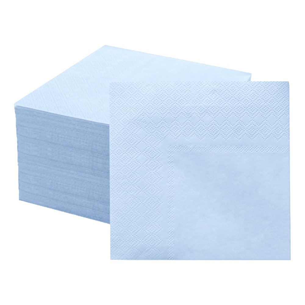 100 Pieces 2-ply Light Blue Napkin Disposable Cocktail Napkins Beverage Napkins Dessert Napkins Paper Napkins for Dinner, Wedding,Birthday, Party, Bridal Anniversary Reception Event (Blue)