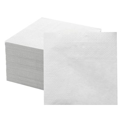 100 Pieces 2-ply White Cocktail Napkin Paper 5x5 Inches Dessert Napkins, Wedding Cocktail Napkins for Dinner Wedding Birthday Party Bridal Anniversary Reception Event (White)