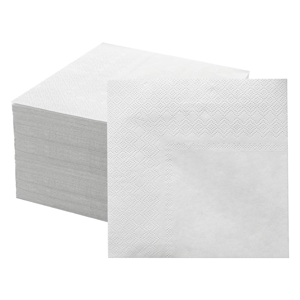 100 Pieces 2-ply White Cocktail Napkin Paper 5x5 Inches Dessert Napkins, Wedding Cocktail Napkins for Dinner Wedding Birthday Party Bridal Anniversary Reception Event (White)