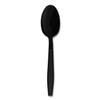 Boardwalk Heavyweight Polypropylene Cutlery, Teaspoon, Black, 1000/Carton view 2