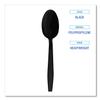 Boardwalk Heavyweight Polypropylene Cutlery, Teaspoon, Black, 1000/Carton view 4