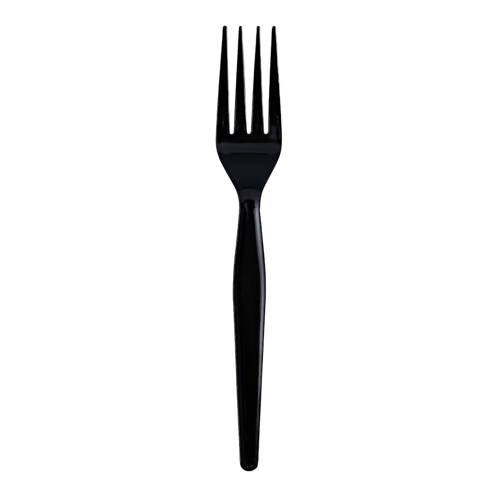 Boardwalk Heavyweight Wrapped Polystyrene Cutlery, Fork, Black, 1,000/Carton