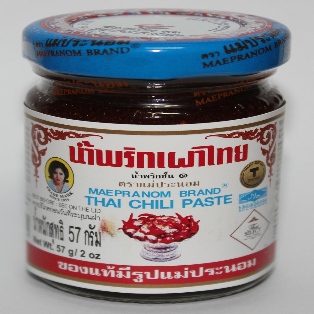 1 Pc. of Maepranom Brand Thai Chili Paste 2 Oz. Original Halal Certified Product from Thailand.