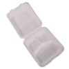 KITCH24/7 White Compostable 3 Compartment Molded Fiber Hinged Container, 8 x 8 inch - 200 per case view 2