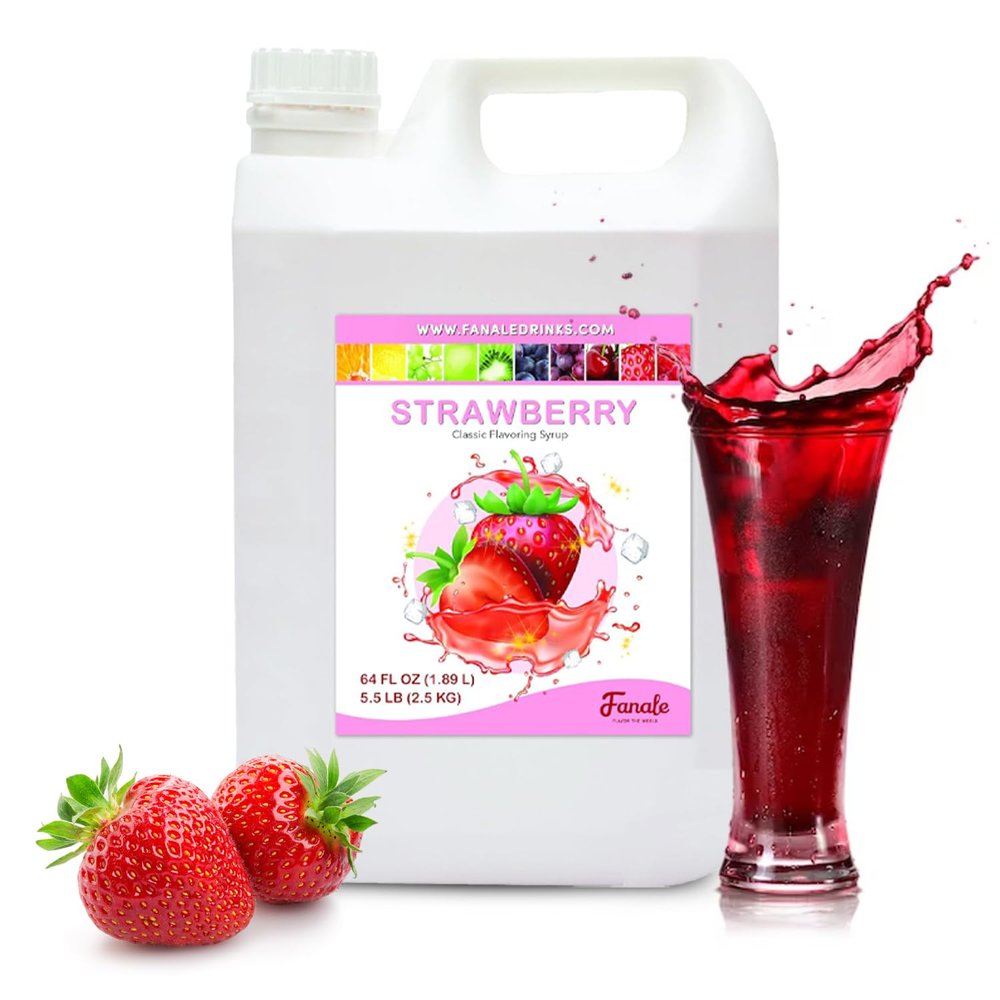 Fanale Premium Flavoring Concentrated Syrup for Bubble Tea | Strawberry Flavor Syrup | for Boba Tea, Smoothies, Slushes, Desserts | 5.5 pound |SRP501