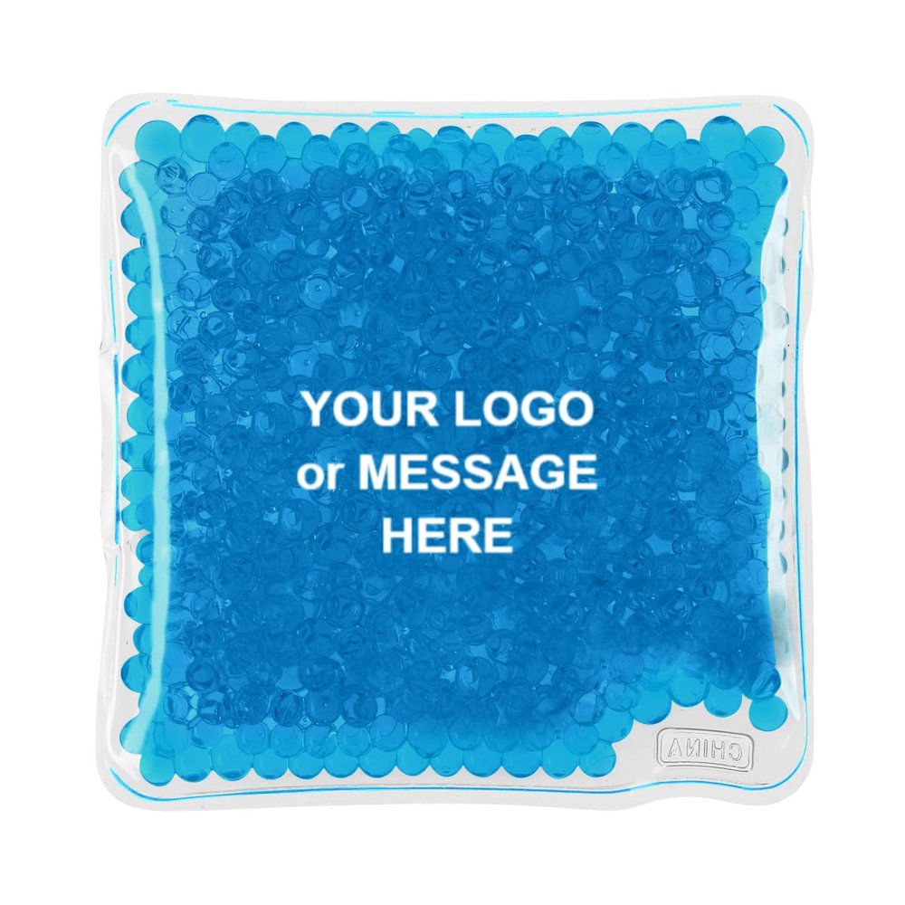 50-Qty Custom Imprinted Square Gel Beads Hot & Cold Pack with Your Logo or Message