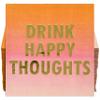 100 Pcs Drink Happy Thoughts Cocktail Beverage Napkins Disposable Pink Ombre & Gold Funny Paper Dessert Napkin for Wine Bar Birthday Party Supplies view 1