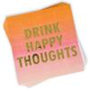 100 Pcs Drink Happy Thoughts Cocktail Beverage Napkins Disposable Pink Ombre & Gold Funny Paper Dessert Napkin for Wine Bar Birthday Party Supplies view 3