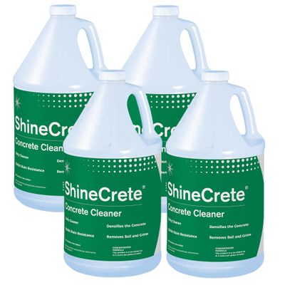 Jani-Source ShineCrete Polished Concrete Cleaner & Protector, Case of 4 Gallons  pH-Balanced Daily Floor Maintenance, No-Rinse Concentrated Formula, Auto-Scrubber Safe, Light Apple Scent