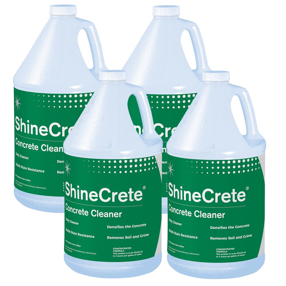 Jani-Source ShineCrete Polished Concrete Cleaner & Protector, Case of 4 Gallons pH-Balanced Daily Floor Maintenance, No-Rinse Concentrated Formula, Auto-Scrubber Safe, Light Apple Scent