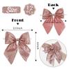 AIMUDI Rose Gold Glitter Wired Ribbon Bows with Twist Tie 5.5" Premade Metallic Christmas Bows for Gift Wrapping, Wreath, Garland, Holiday Crafts Party Home Outdoor Christmas Tree Decorations, 12 PCs view 2