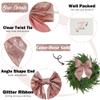 AIMUDI Rose Gold Glitter Wired Ribbon Bows with Twist Tie 5.5" Premade Metallic Christmas Bows for Gift Wrapping, Wreath, Garland, Holiday Crafts Party Home Outdoor Christmas Tree Decorations, 12 PCs view 3