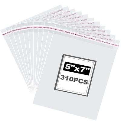310 Pcs Cellophane Bags 5x7 Inch, Clear Cookie Bags,Self Adhesive,Self-Sealing,Plastic Wrappers bags for Bakery, Treats Packaging,Candle, Soap and Gifts
