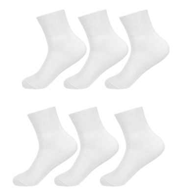 BLULILY 3 Pair Diabetic Quarter Socks for Women Mens No Binding Top Seamless Loose Wide Mouth Casual Cotton Short Ankle Socks