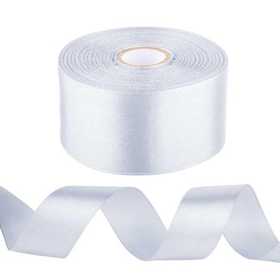 1-1/2 inch White Ribbon for Gift Wrapping, Satin Fabric Ribbon for Crafts, Christmas Tree, Valentines, Bows Bouquet, Floral, Hair Birthday Decoration 25 Yards
