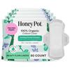 The Honey Pot Company - 80ct - Herbal Panty Liners for Women - Heavy Flow w/Wings - Infused w/Essential Oils for Cooling Effect & Organic Cotton Cover - Feminine Care view 1