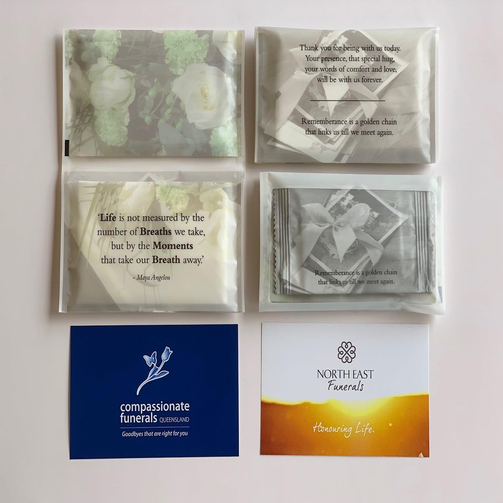 Promotional Tissue Pack, 10 Tissues with Clear Window for Personalized Card, White