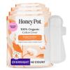 The Honey Pot Company - 48ct - Sanitary Pads for Women - Non-Herbal Overnight w/Wings - Organic Cotton Cover & Ultra-Absorbent Pulp Core - Feminine Care view 1