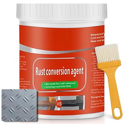 Esmalte para Metal,Anti Rust Coating for Metal,Rust Converter for Metal,Rust Renovator - Rust Remover for Metal,Powerful Metal Rust Remover with Brush, 300g / 10.6 Oz (Grey,1)