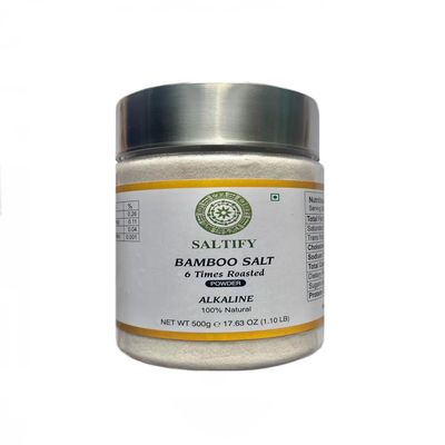 6x Bamboo Salt, Alkaline, Six Times Roasted, Powdered (500 g)