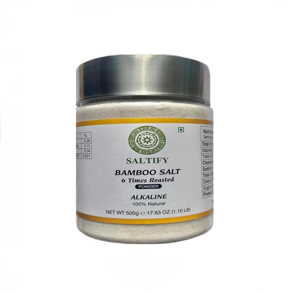6x Bamboo Salt, Alkaline, Six Times Roasted, Powdered (500 g)
