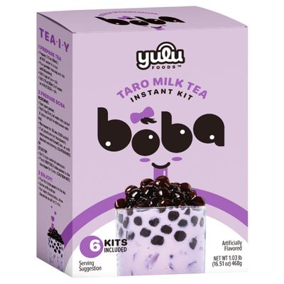 YULU FOODS Instant Bubble Pearls for Taro Milk Tea with Brown Sugar Flavor 6 Servings