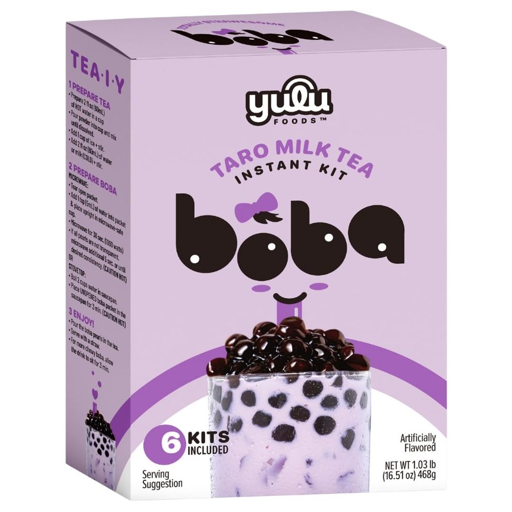 YULU FOODS Instant Bubble Pearls for Taro Milk Tea with Brown Sugar Flavor  6 Servings