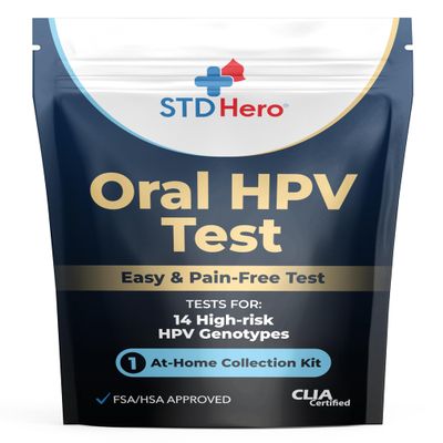STD Hero Oral HPV Test Kit for Women and Men - at-Home Oral Rinse Collection for Health Screening - Simple, Private, and Easy-to-Use Home Test