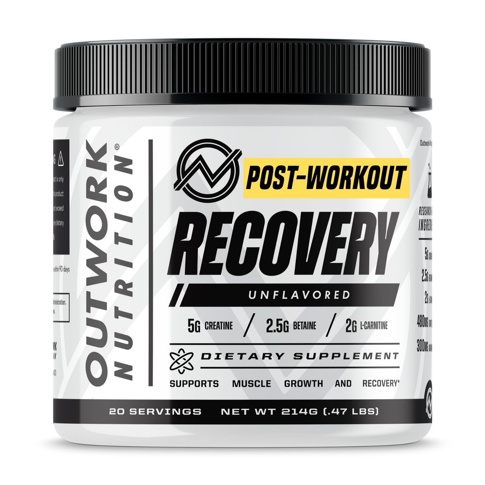 Outwork Nutrition Post Workout Recovery Powder - Creatine Monohydrate, KSM-66 Ashwagandha & Tart Cherry - Speeds Recovery, Eases Soreness - Creatine Powder for Men & Women, Unflavored, 240 Gr