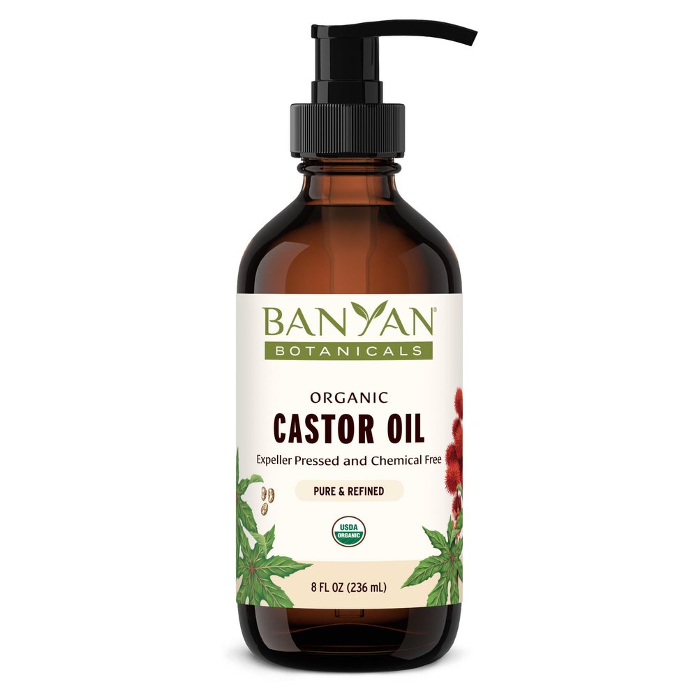 Banyan Botanicals Organic Castor Oil  Pure and Refined Castor Oil  for Face and Skin Care, Hair Care, and Natural Beauty  8 oz  Non GMO, Hexane Free, Vegan, and Cruelty Free