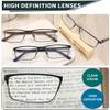READITEASY 3 Pack Reading Glasses Men 1.25 Blue Light Blocking, Readers Men with Spring Hinge Reduce Eyestrain/UV/Dryness, Mens Reading Glasses 1.25+ view 3